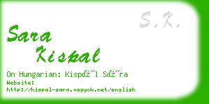 sara kispal business card